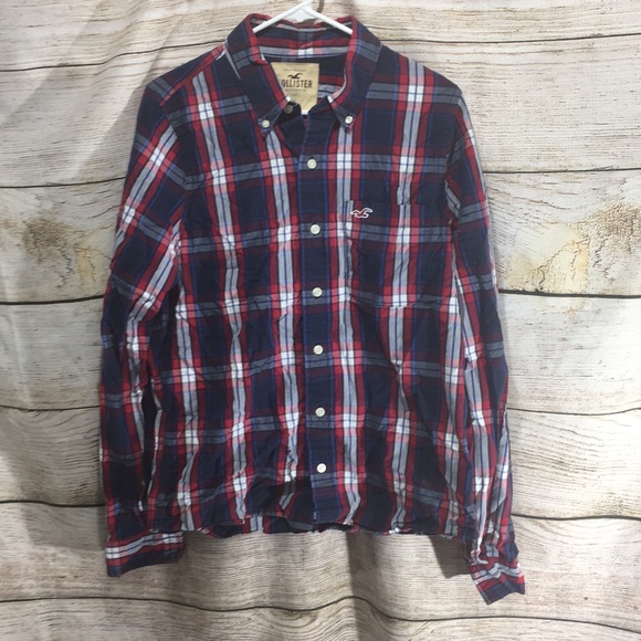 Hollister Other - Hollister XL classic plaid button up blue red